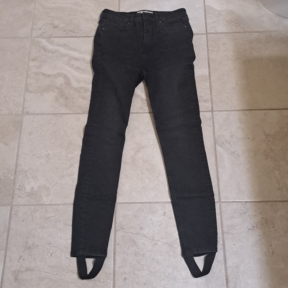 FREE PEOPLE sz 27 black jeans with boot straps, $148.00